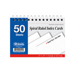 BAZIC BAZIC 50 Ct. Spiral Bound 3 X 5 Ruled White Index Card [519]