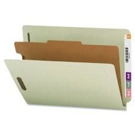 SMEAD SMEAD Pressboard Classification Folders With SafeSHIELD Coated Fasteners, End-Tab, 1 Divider, Letter Size