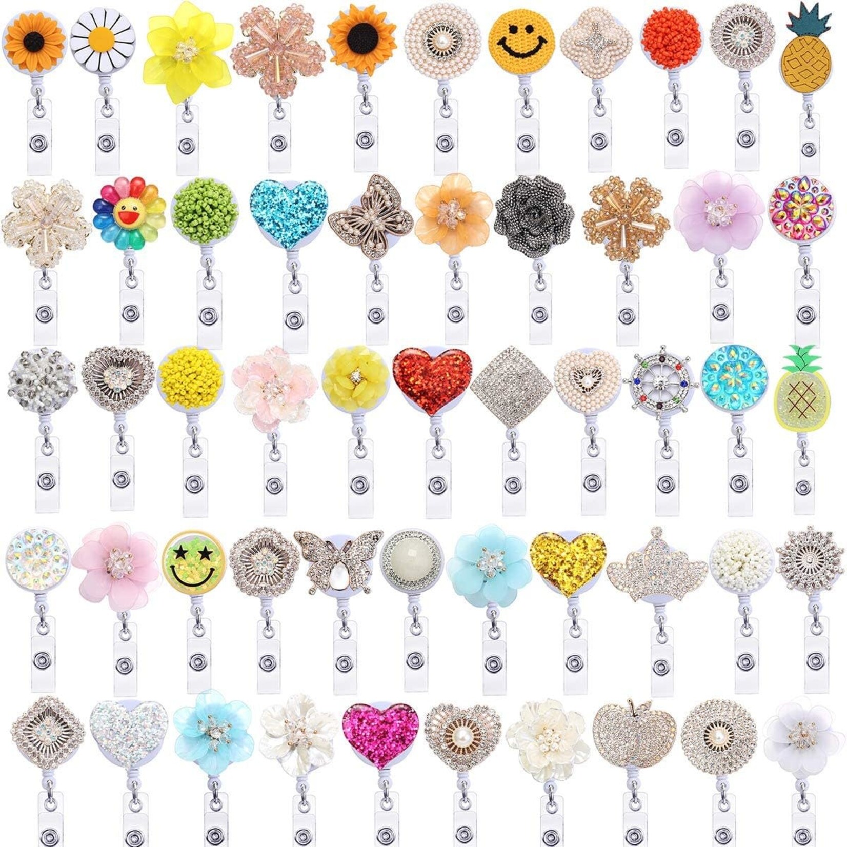 COEUFUEDY Decorative Retractable Badge Holder with Alligator Clip 24IN Wire Cord [X002FTFY33]
