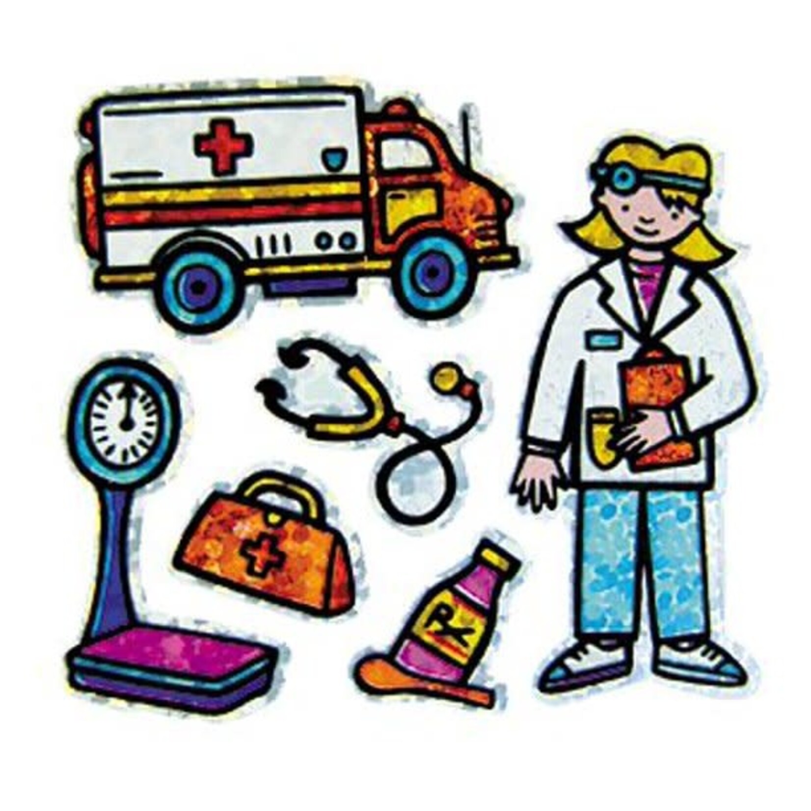 JILLSON ROBERTS Prismatic Mini Doctors Stickers [S7261]