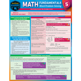 QuickStudy QuickStudy | Math Fundamentals 5: Word Problem Solving Laminated Study Guide