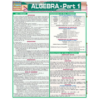 QuickStudy QuickStudy | Algebra Part 1 Laminated Study Guide