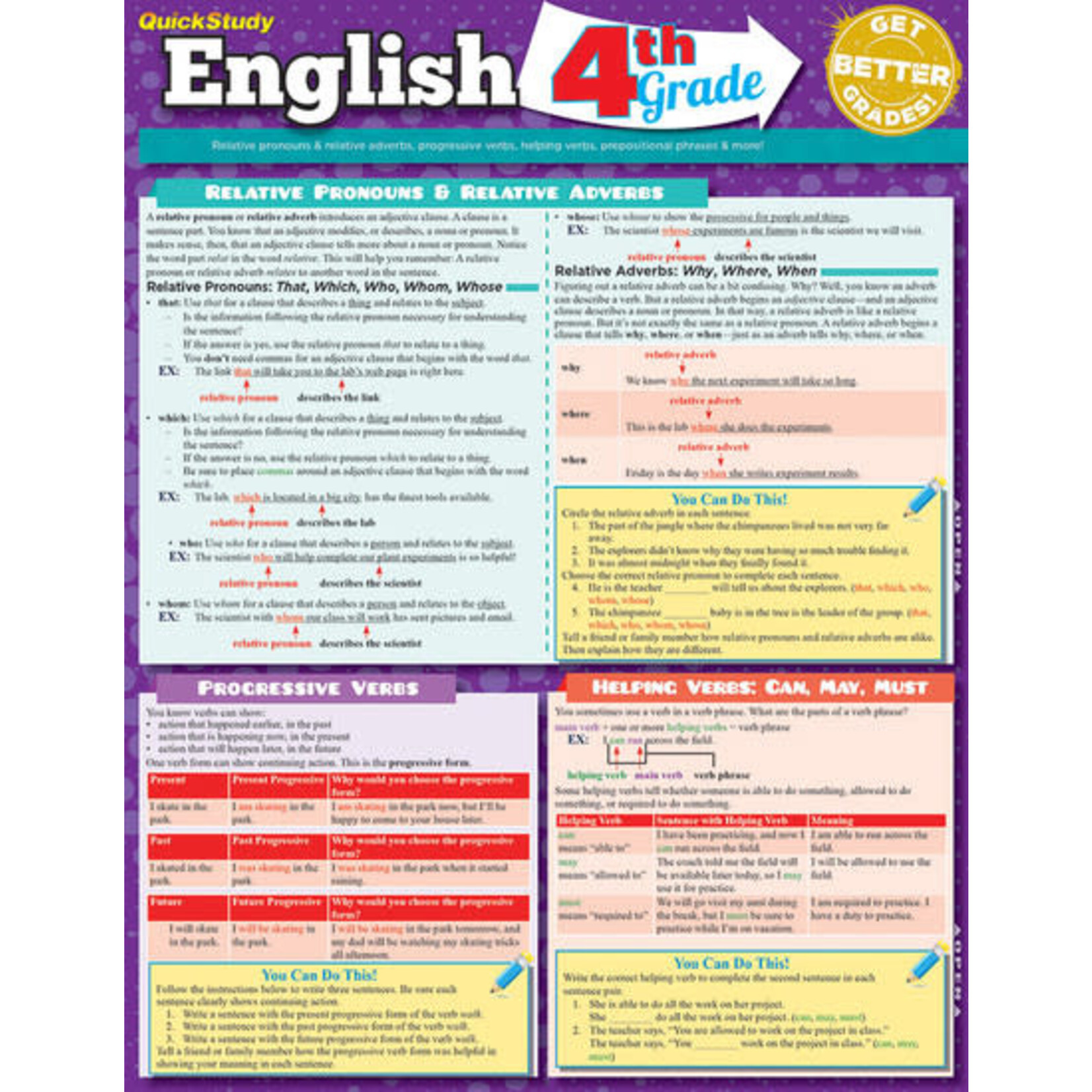 QuickStudy QuickStudy | English 4th Grade Laminated Study Guide [224976]