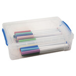 ADVANTUS Advantus Super Stacker Pencil Box, Large, Clear [37539]