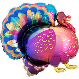 Fancy Glitter Turkey 32 Inch Mylar Balloon