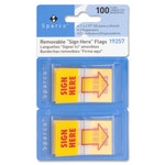 Sparco Sparco Pop-up Sign Here Flags in Dispenser, Rectangle - "SIGN HERE" [SPR19257]