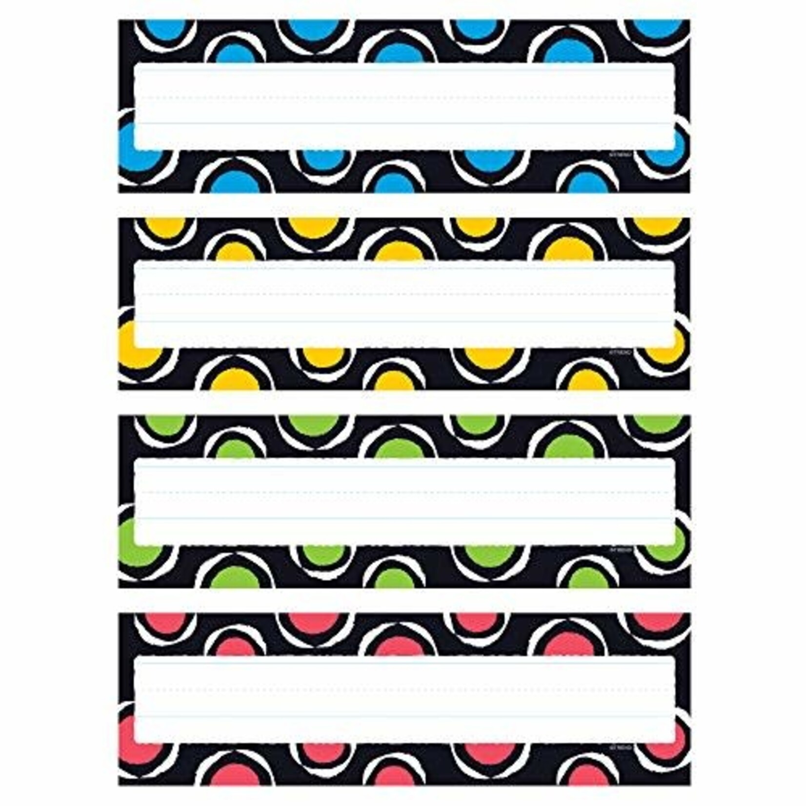Trend Enterprises Bold Strokes Circles Desk Toppers Name Plates VAR.Pk [T69956]
