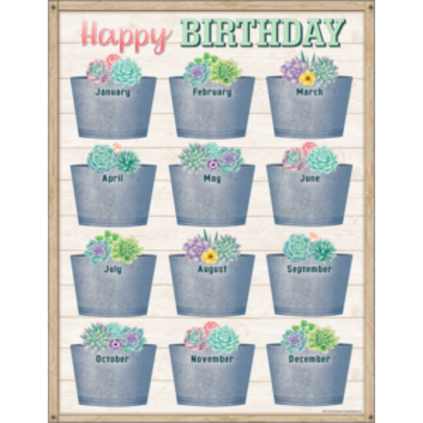 Teacher Created Resources Rustic Bloom Happy Birthday Chart 17x22 [TCR7973]