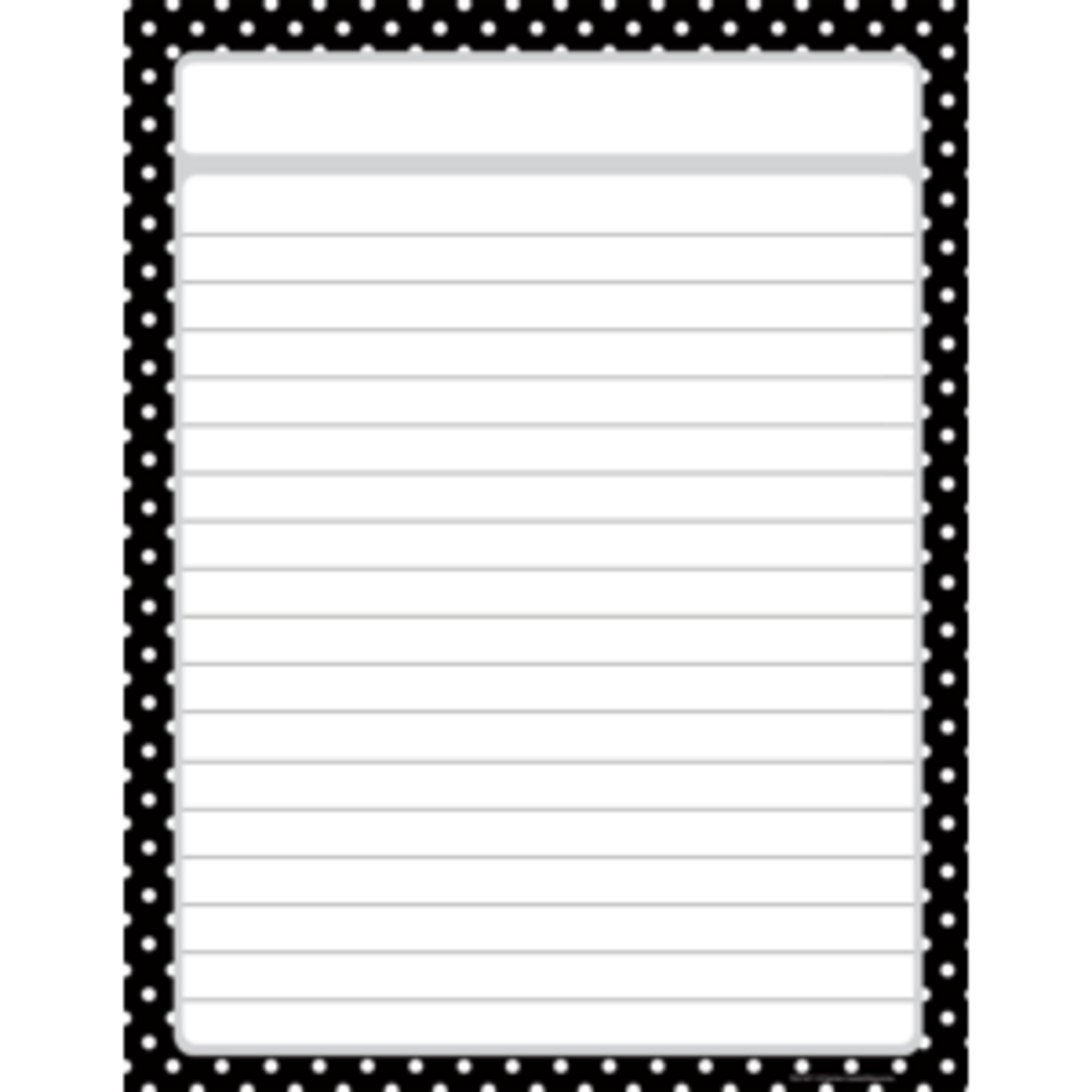 Teacher Created Resources Black Polka Dots Lined Chart 17x22 [TCR7677]