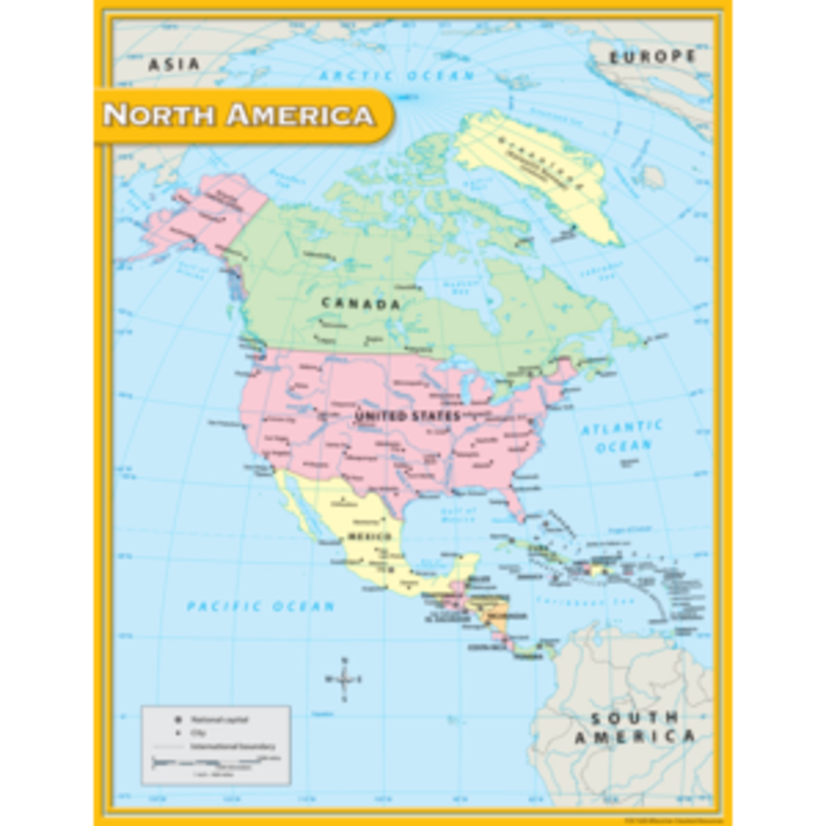 Teacher Created Resources North America Map Chart 17x22 [TCR7655]