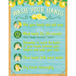 Teacher Created Resources Lemon Zest Wash Your Hands Chart 17x22 [TCR7503]