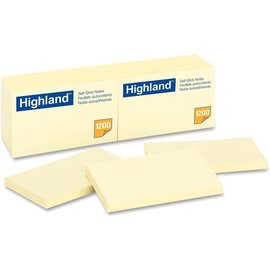 3M Highland Sticky Notes, 3 x 5 Inches, Yellow, 12 Pack (6609)