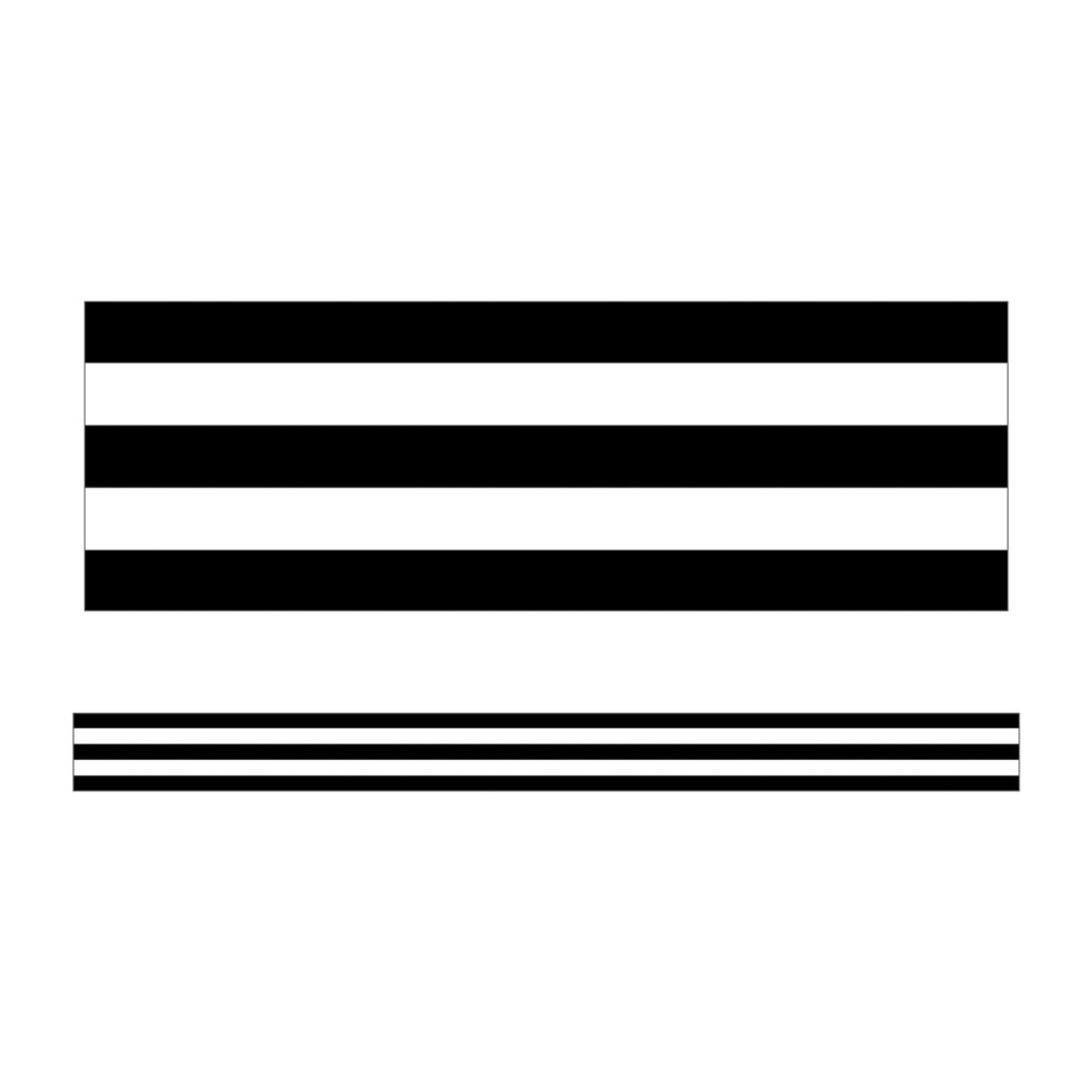 Carson-Dellosa Publishing Group Border-Schoolgirl Style-Industrial Chic-Black And White Stripes-Straight Borders [CD108341]