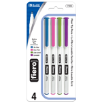 BAZIC BAZIC Fiero Fancy Color Fiber Tip Finerliner Pen (4/Pack) [17053]