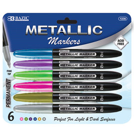 BAZIC BAZIC 6 Metallic Colors Markers