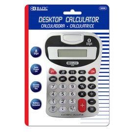 BAZIC BAZIC 8-Digit Silver Desktop Calculator w/ Tone