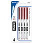 BAZIC BAZIC Fiero Red Fiber Tip Finerliner Pen (4/Pack)