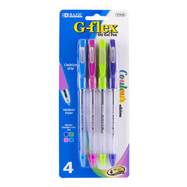 BAZIC BAZIC  4-Color G-Flex  Oil-Gel Ink Pen w/ Cushion Grip