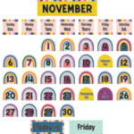 Teacher Created Resources Oh Happy Day Rainbow Calendar Pocket Chart Cards [TCR8344]