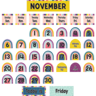 Teacher Created Resources Oh Happy Day Rainbow Calendar Pocket Chart Cards