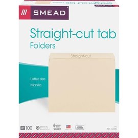 SMEAD Smead Manila File Folders, Straight Tab, Letter Size, 100/Box