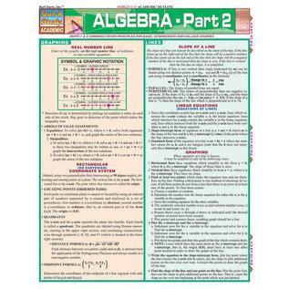QuickStudy QuickStudy | Algebra Part 2 Laminated Study Guide