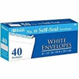 BAZIC BAZIC #10 Self-Seal White Envelopes (40/Pack)