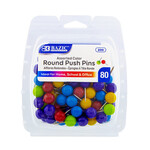 BAZIC BAZIC Assorted Color Round Push Pins (80/Pack) [209]