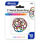 BAZIC BAZIC 1" Assorted Color Metal Book Rings (10/Pack)