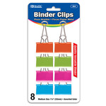 BAZIC BAZIC Medium 1 1/4" (32mm) Assorted Color Binder Clip (8/Pack) [264]