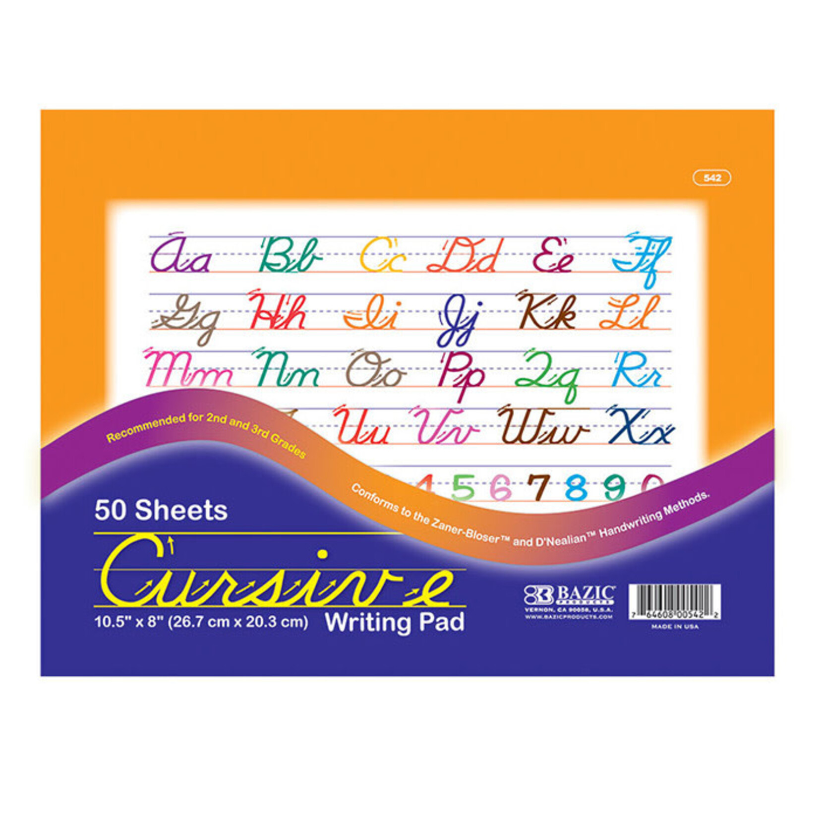 BAZIC BAZIC 50 Ct. 10.5 X 8 Cursive Writing Pad [542]