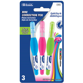 BAZIC BAZIC 0.1 FL OZ (3 mL) Metal Tip Mini Correction Pen (3/Pack)