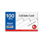 BAZIC BAZIC 100 Ct. 3 X 5 Quad Ruled 4-1 White Index Card [513]