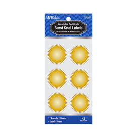BAZIC BAZIC 2 Gold Foil Notary/Certificate Seal Label (42/Pack)