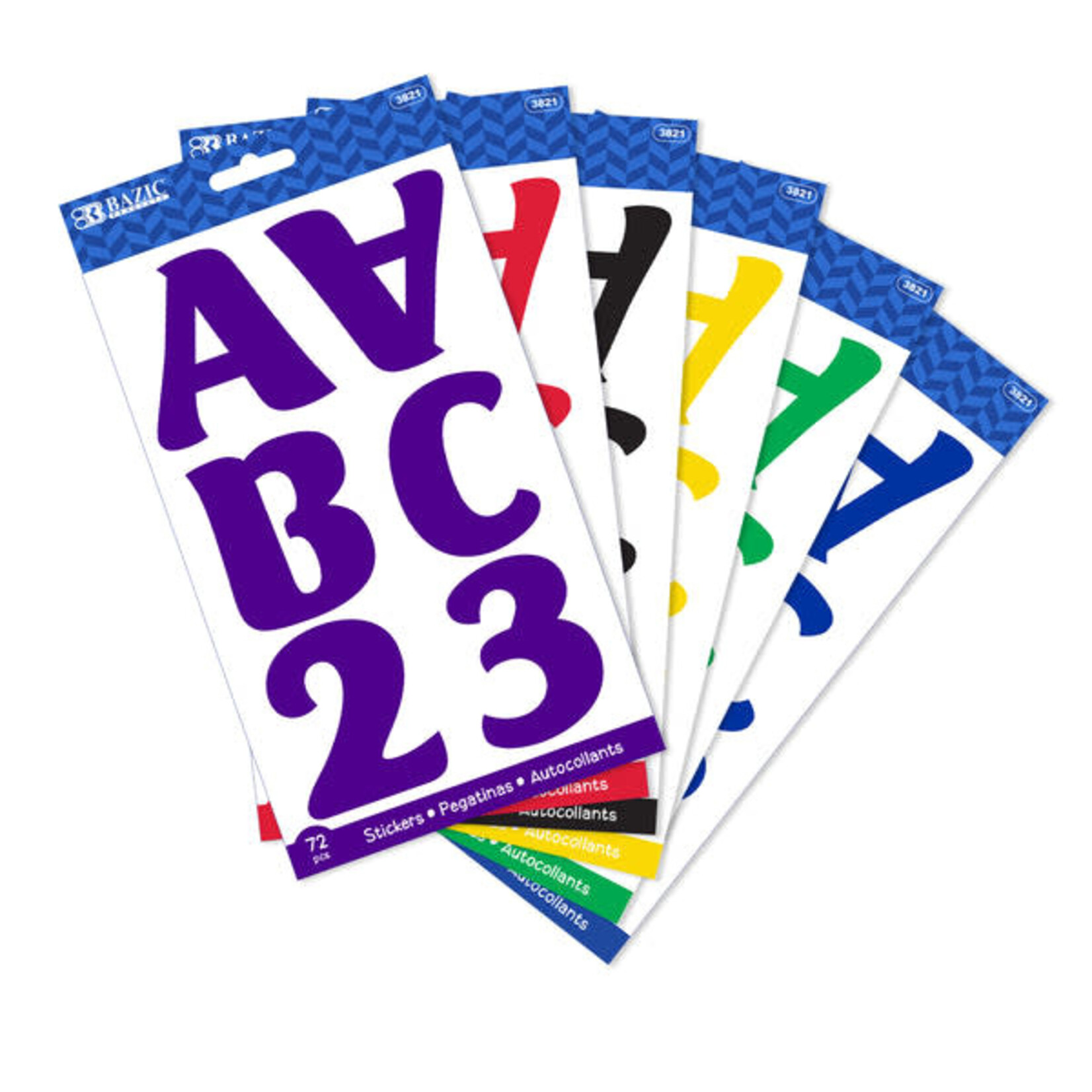 BAZIC Alphabet & Number 2" Classic Color (10 SHEETS) [3821]