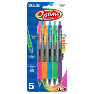 BAZIC Optima 5 Color Oil-Gel Ink Retractable Pen