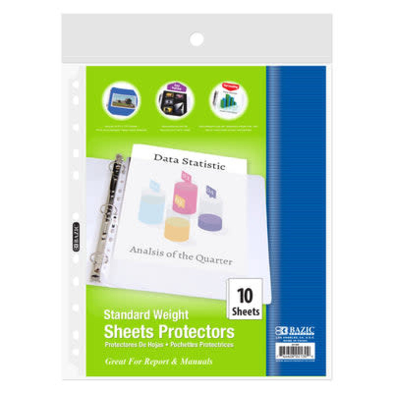 BAZIC Sheet Protectors Standard Weight Top Loading (10/Pack) [2130]