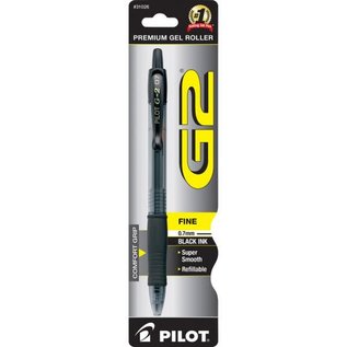 Pilot G2 Retractable Gel Ink Rollerball Pens, Fine Pen Point - 0.7 mm Pen Point Size Refillable - Retractable - Black Gel-based Ink - Translucent Barrel - 1 Each