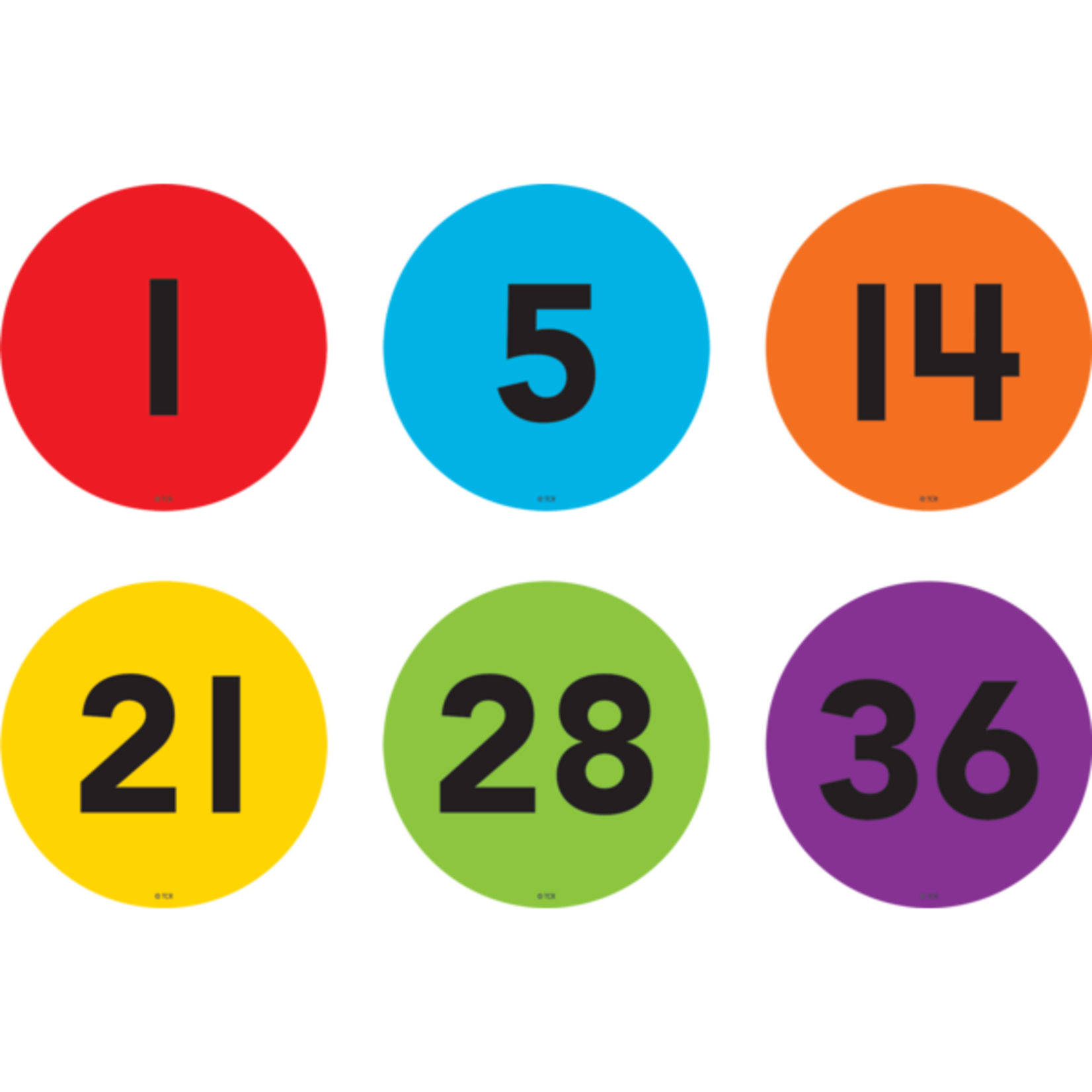 Teacher Created Resources Spot On Floor Markers Numbers 1-36 - 4" [TCR77512]