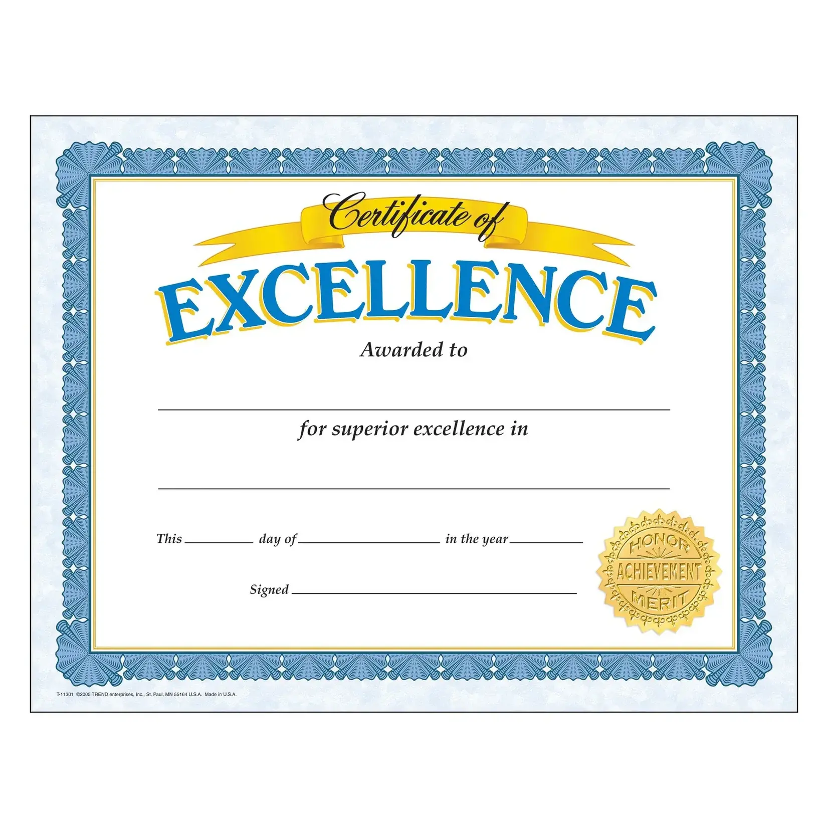 Trend Enterprises Certificate of Excellence Classic Certificates [T11301]