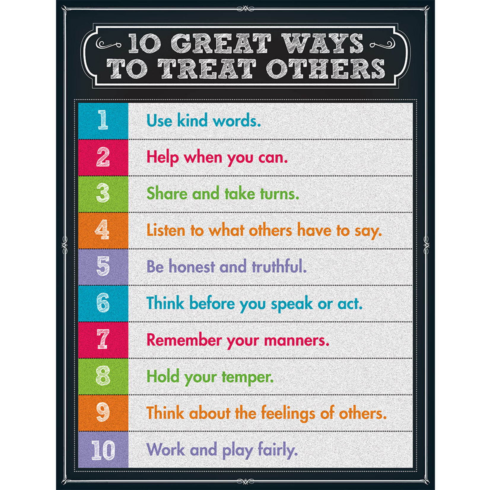Carson-Dellosa Publishing Group 10 GREAT WAYS TO TREAT OTHERS Chart 17x22 [CD114123]
