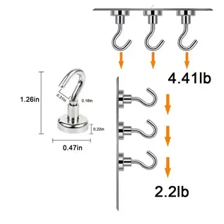 NTWGOHOME 10pcs Super Strong Magnetic Hooks, 2Lbs Heavy Duty Magnetic Hooks For Hanging, Magnet Hooks For Cruise Ship, Camping Grill, Kitchen, Fridge, Garage Wall