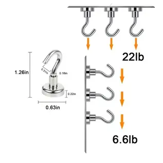 NTWGOHOME 10pcs Super Strong Magnetic Hooks, 6LBS Heavy Duty Magnetic Hooks For Hanging, Magnet Hooks For Cruise Ship, Camping Grill, Kitchen, Fridge, Garage Wall