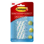 3M Command Clear Hooks and Strips, Decorating Clips, Plastic, 0.1 lb Capacity, 20 Clips and 24 Strips/Pack [MMM17026CLRES]