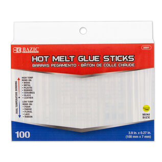 BAZIC BAZIC 3.9" x 0.27" Dual Temp. Mini Hot Melt Glue Sticks (100/Box)