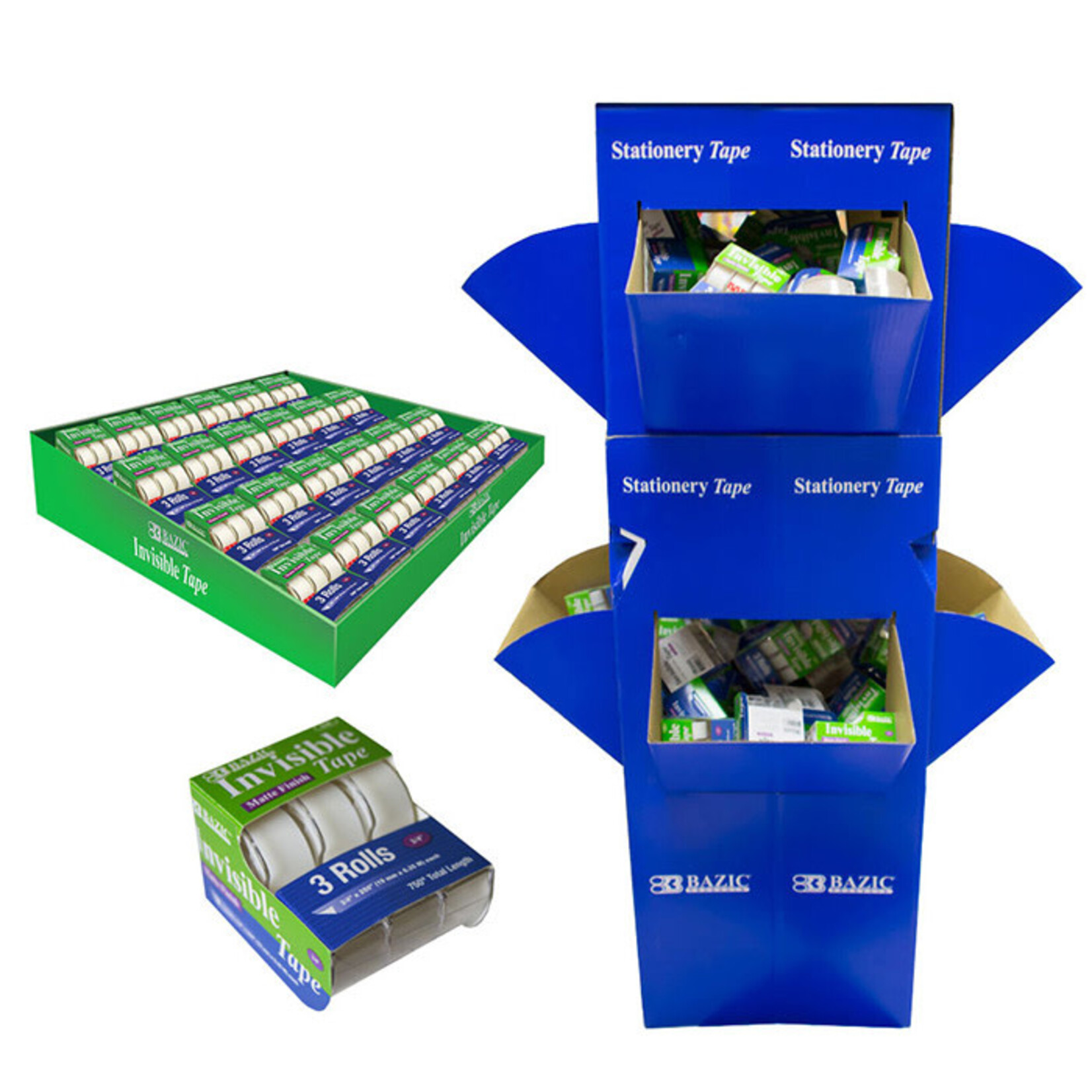 BAZIC BAZIC 3/4 X 250 Invisible Tape (3/Pack) [938]