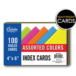 iSCHOLAR 4x6 Index Cards Neon Colors [04616]
