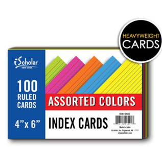 iSCHOLAR 4x6 Index Cards Neon Colors