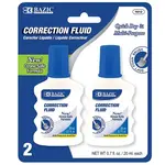BAZIC Correction Fluid w/ Foam Brush 0.7 FL OZ (20 mL)(2/Pack) [1612]