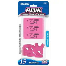 BAZIC Pink Eraser Sets ( 15/Pack)